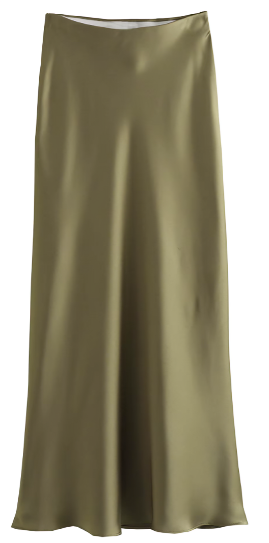 Falda midi satinada