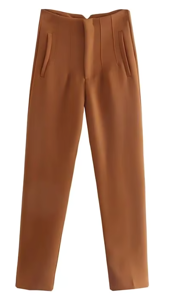 Straight-cut dress pants