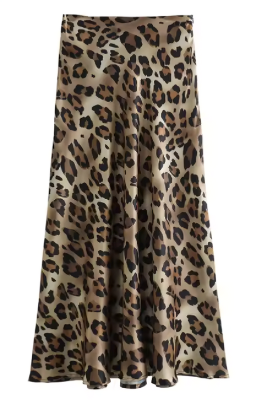 Leopard midi skirt