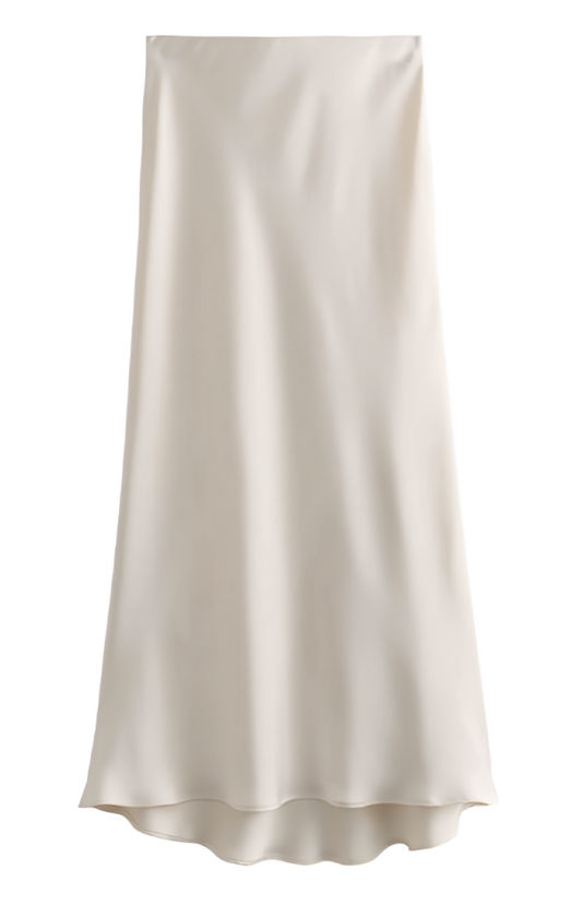 Satin midi skirt