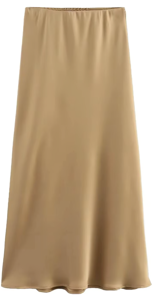 Falda midi satinada