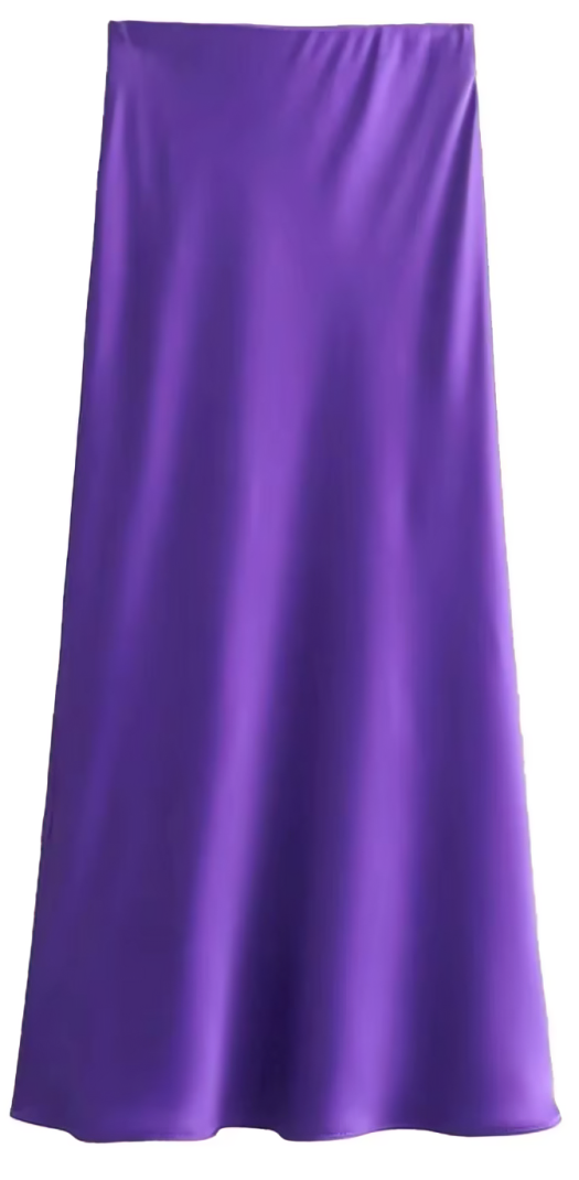 Falda midi satinada