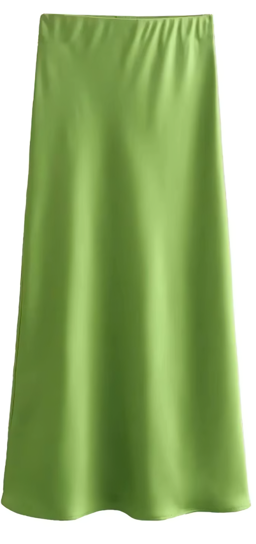 Falda midi satinada