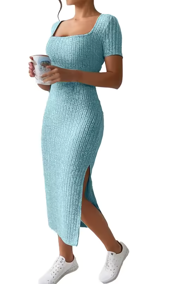 Midi fitted knit dress
