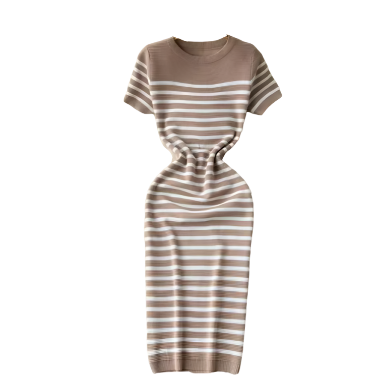 Fitted knit midi dress